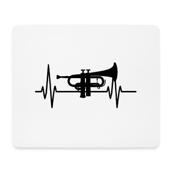 Trompeten-Herzschlag - Mousepad (Querformat) - Weiß - Vorne