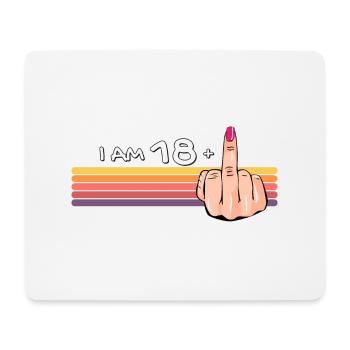 Ich bin 28 + 1 Mittelfinger-Shirt Ich bin 28 plus, - Mousepad (Querformat) - Weiß - Vorne