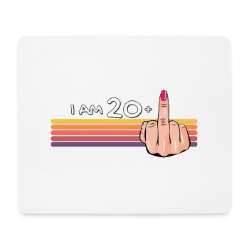 Ich bin 20 + 1 Mittelfinger-Shirt Ich bin 20 plus, - Mousepad (Querformat) - Weiß - Vorne