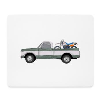 Pick Up Truck with Enduro - Mousepad (Querformat) - Weiß - Vorne