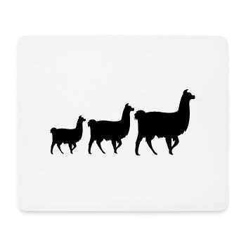 Famille Lama - Tapis de souris (format paysage) - blanc - Devant