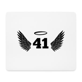 Nummer 41 Engel - Flügel zum 41. Geburtstag - Mousepad (Querformat) - Weiß - Vorne