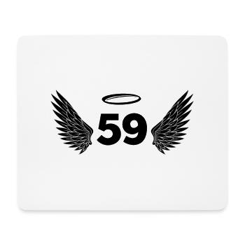 Nummer 59 Engel - Flügel zum 59. Geburtstag - Mousepad (Querformat) - Weiß - Vorne