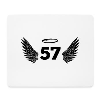 Number 57 Angel - 57th Birthday Wings - Mouse Pad (horizontal) - white - Front