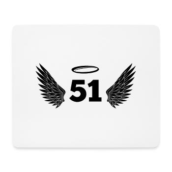 Number 51 Angel - 51st Birthday Wings - Mouse Pad (horizontal) - white - Front