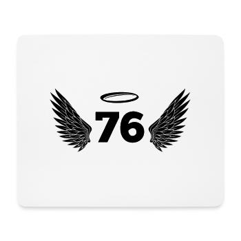 Nummer 76 Engel - Flügel zum 76. Geburtstag - Mousepad (Querformat) - Weiß - Vorne