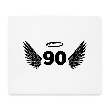 Engel Nummer 90 – Flügel zum 90. Geburtstag - Mousepad (Querformat) - Weiß - Vorne