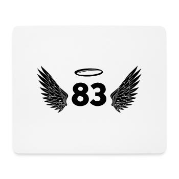 Number 83 Angel - 83rd Birthday Wings - Mouse Pad (horizontal) - white - Front