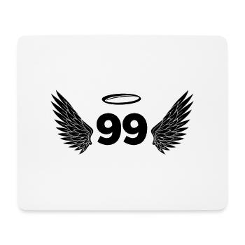 Nummer 99 Engel - Flügel zum 99. Geburtstag - Mousepad (Querformat) - Weiß - Vorne