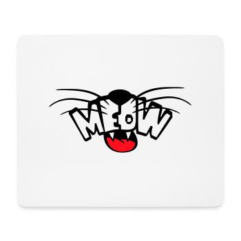 Meow Cat Bande dessinée Texte Meow Citation de dessin animé drôle - Tapis de souris (format paysage) - blanc - Devant