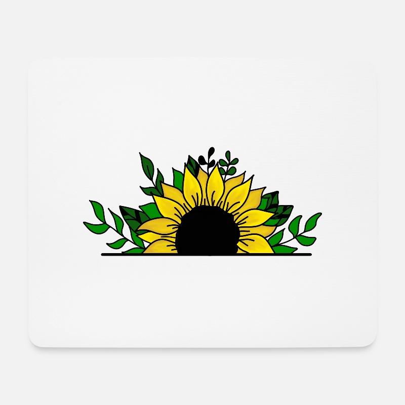 Sonnenblume - Mousepad (Querformat) - Weiß