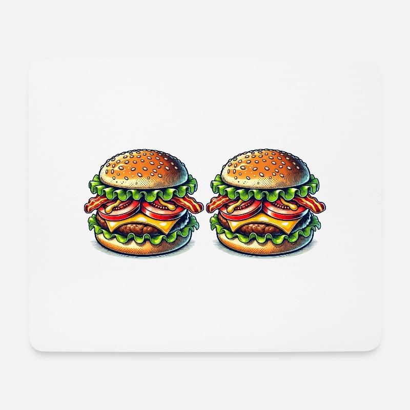 Burger - Mousepad (Querformat) - Weiß