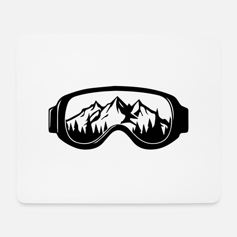 Lunettes de ski - Tapis de souris (format paysage) - blanc