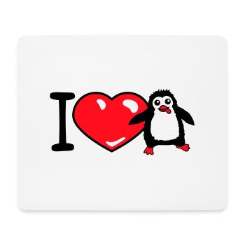 I Love Penguin Love Heart Symbol Cute Child Baby - Mouse Pad (horizontal) - white - Front
