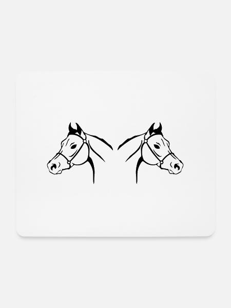 pferde - Mousepad (Querformat) - Weiß