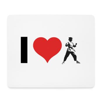 I love Karate Girl - Martial Arts Design - Mouse Pad (horizontal) - white - Front