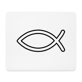 Jesus Fisch Symbol - Mousepad (Querformat) - Weiß - Vorne