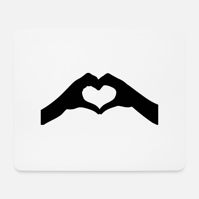 heart hands - Mouse Pad (horizontal) - white