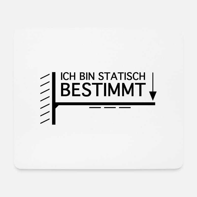 Statisch bestimmt - Mousepad (Querformat) - Weiß