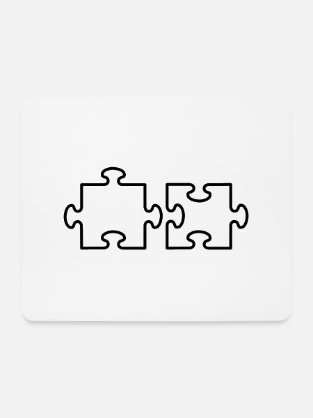 2 Puzzle Teile - Mousepad (Querformat) - Weiß