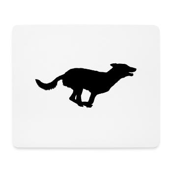 Hund Shilouette run - Mousepad (Querformat) - Weiß - Vorne