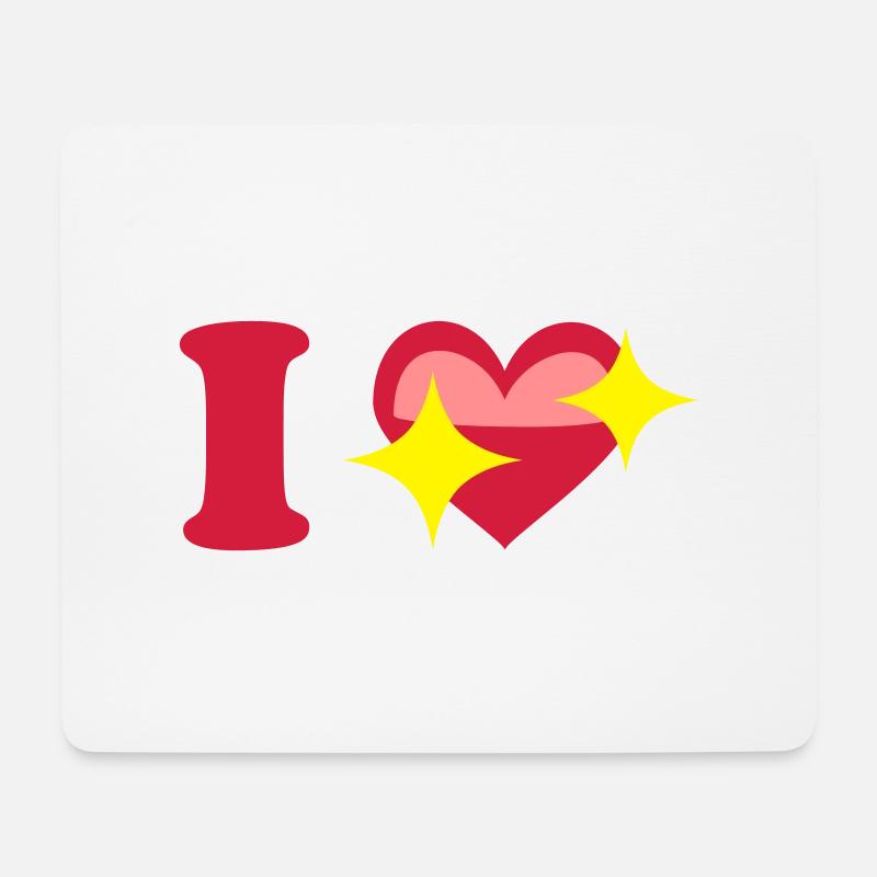 I love - Mousepad (Querformat) - Weiß