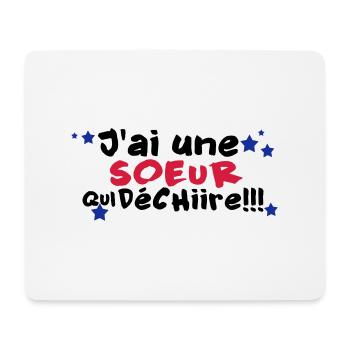 mA SOEUR déchire - Tapis de souris (format paysage) - blanc - Devant