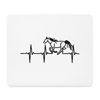 Mon cœur bat pour chevaux - Tapis de souris (format paysage) - blanc - Devant