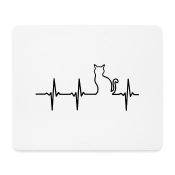 Mein Herz schlägt für Katzen - Mousepad (Querformat) - Weiß - Vorne