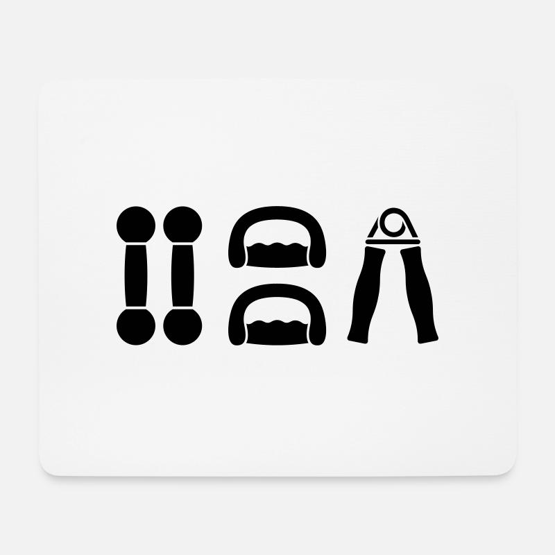 gym dumbell sport - Mousepad (Querformat) - Weiß
