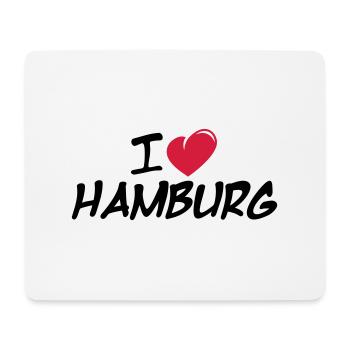 I love Hamburg / Ich liebe Hamburg - Mousepad (Querformat) - Weiß - Vorne
