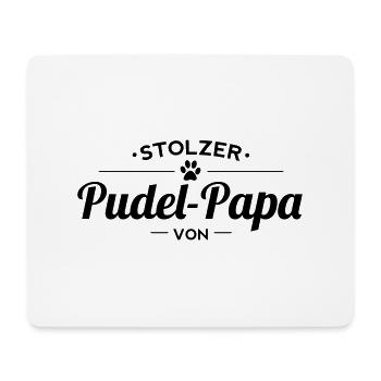 Pudelpapa Wunschname - Mousepad (Querformat) - Weiß - Vorne