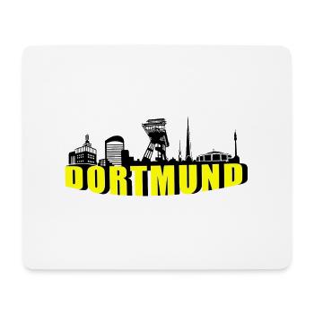Dortmund Skyline in Schwarz Gelb 2 - Mousepad (Querformat) - Weiß - Vorne