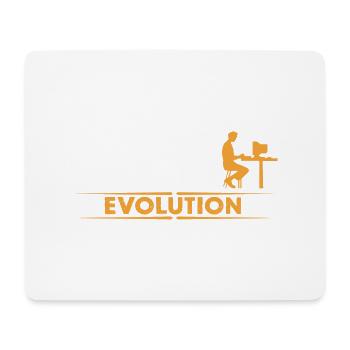 Computer Nerd Evolution - orange/weiss - Mouse Pad (horizontal) - white - Front