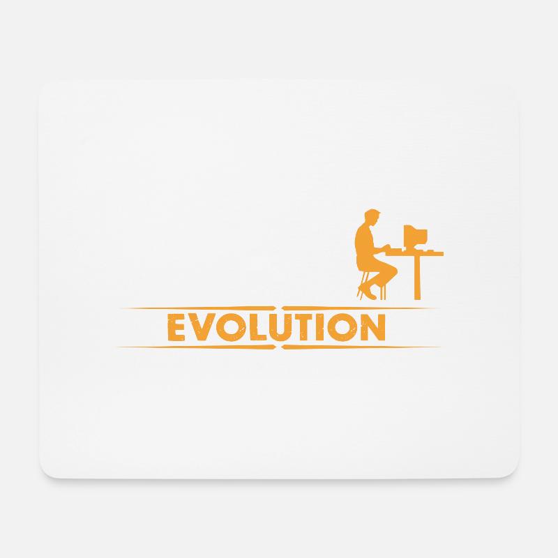 Computer Nerd Evolution - orange/weiss - Mouse Pad (horizontal) - white