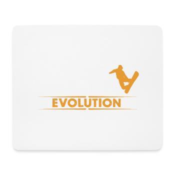 Snowboard Evolution - orange/weiss - Mousepad (Querformat) - Weiß - Vorne