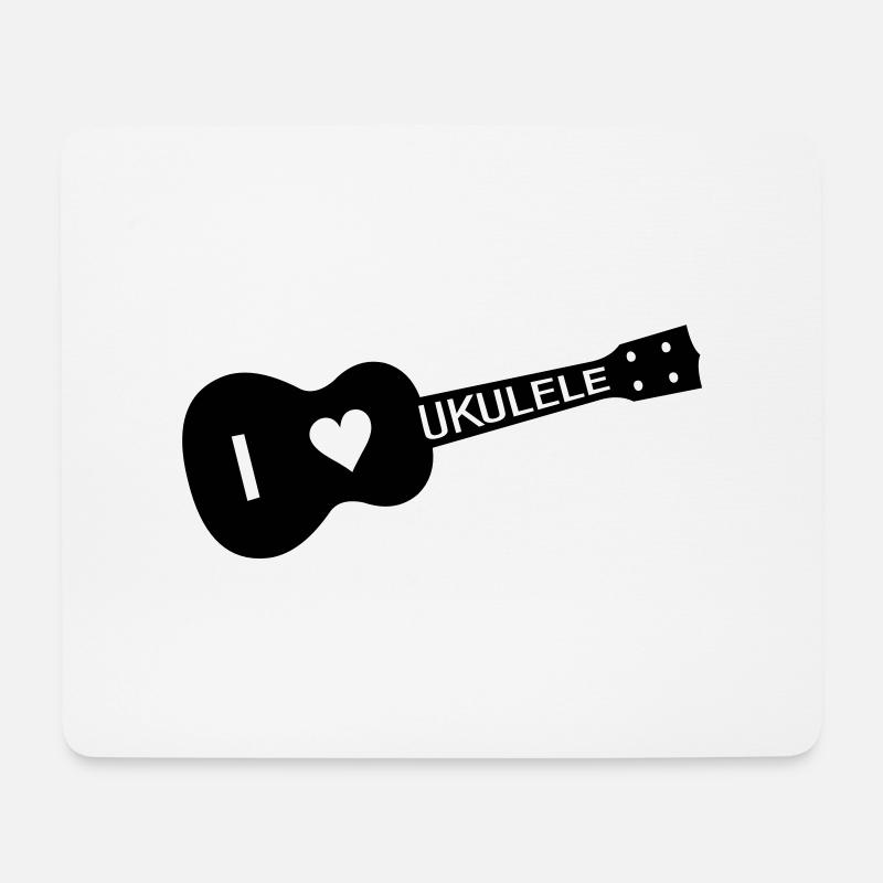 I love UKULELE - Mousepad (Querformat) - Weiß