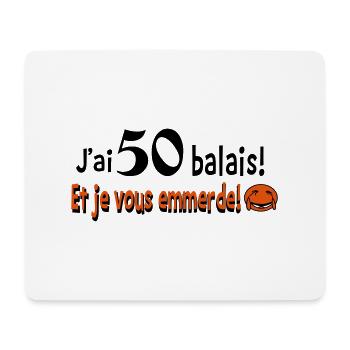 50 balais - Tapis de souris (format paysage) - blanc - Devant