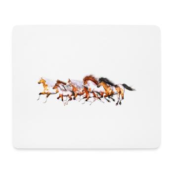Wild Horses Herd - Mousepad (Querformat) - Weiß - Vorne
