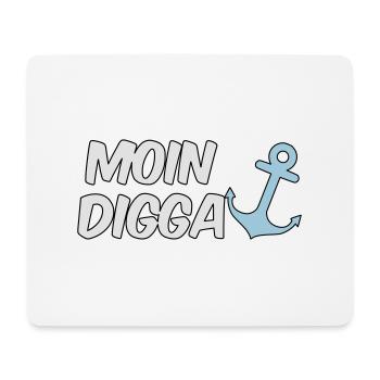 Moin Digga Hamburg - Mousepad (Querformat) - Weiß - Vorne