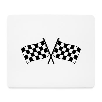 Deux drapeaux à damier vainqueur de la course - Tapis de souris (format paysage) - blanc - Devant