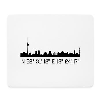 Berlin Koordinaten N 52° 31' 12'' O13° 24' 17'' - Mousepad (Querformat) - Weiß - Vorne