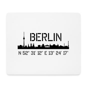 Berlin Coordonnées: N 52 ° 31 '12' 'E 13 ° 24' 17 '' - Tapis de souris (format paysage) - blanc - Devant