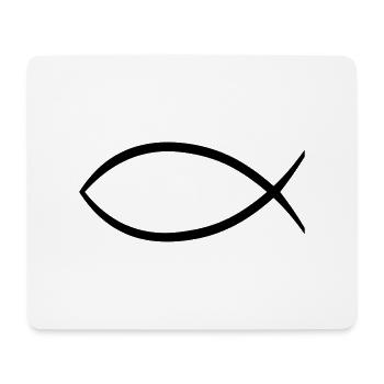 jesus_fisch_symbol__f1 - Mousepad (Querformat) - Weiß - Vorne
