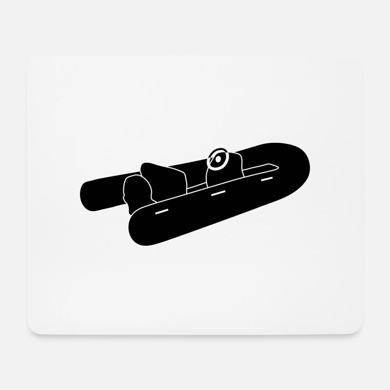 Schlauchboot_g1 - Mousepad (Querformat) - Weiß