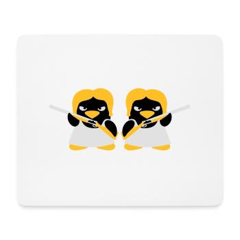 Shotgun Penguin Girls - Mouse Pad (horizontal) - white - Front