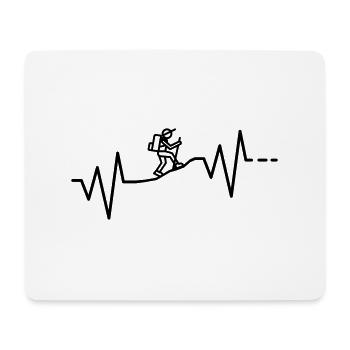 Heartbeat Mountaineering / Mountains / Nature Mountains Sports - Mouse Pad (horizontal) - white - Front