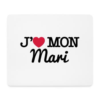 J'aime mon mari - Tapis de souris (format paysage) - blanc - Devant
