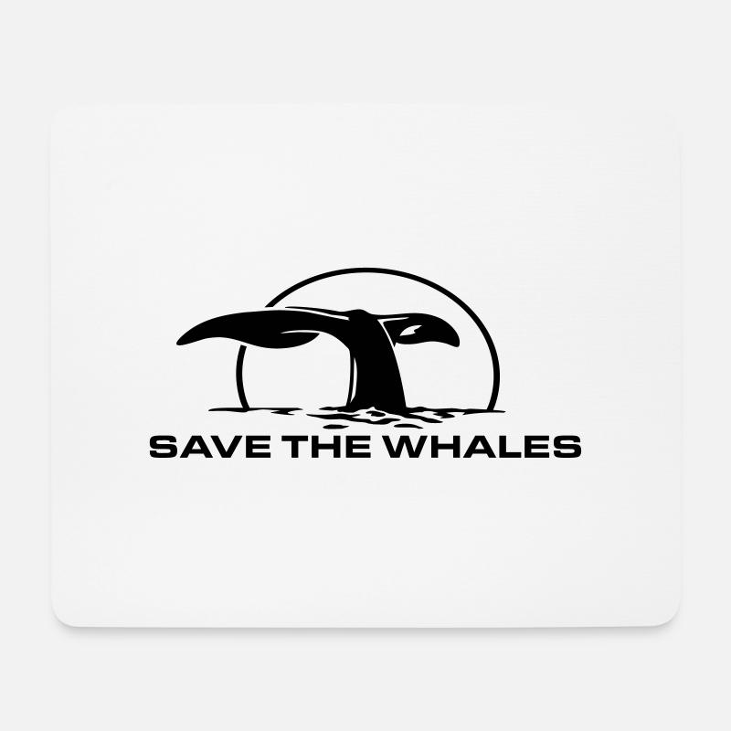 save_the_whales - Mousepad (Querformat) - Weiß
