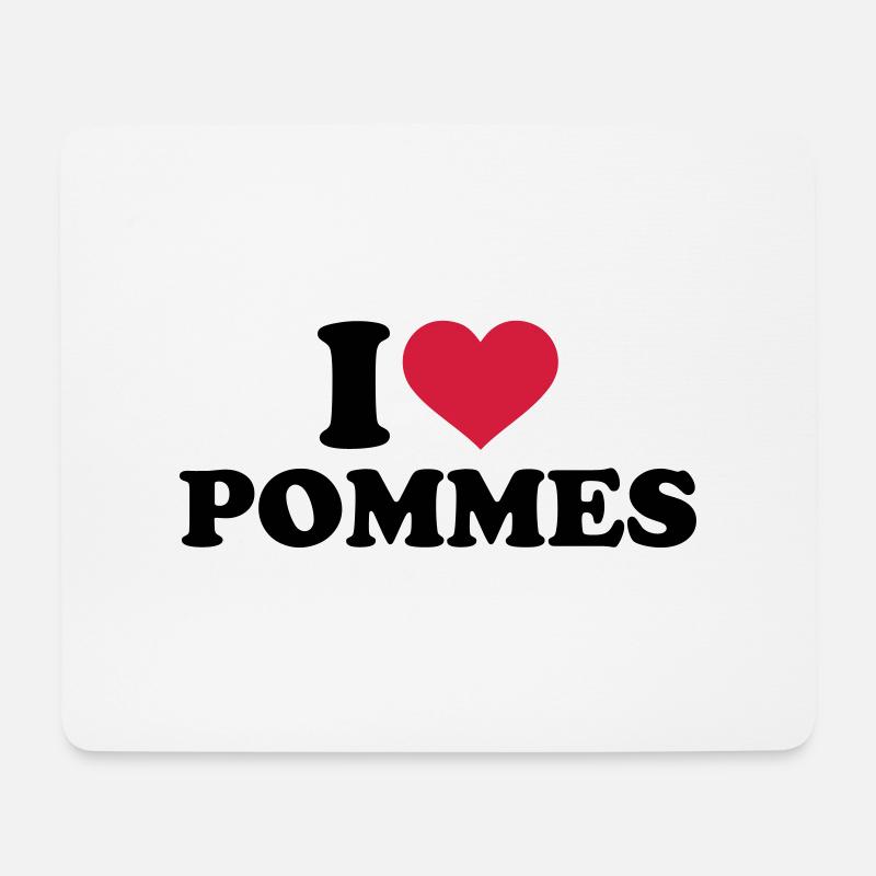 Pommes - Mousepad (Querformat) - Weiß